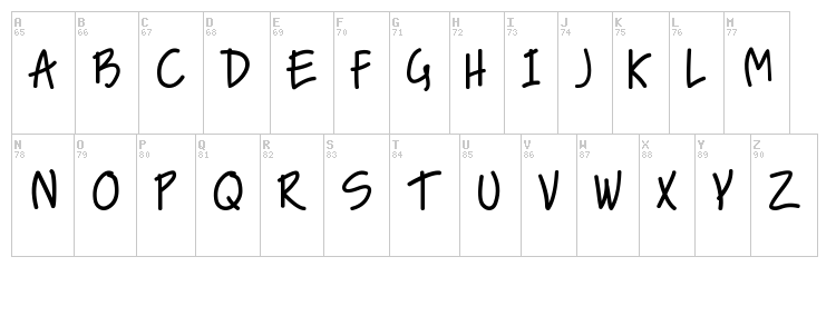 Nice Love The Simple Font font map